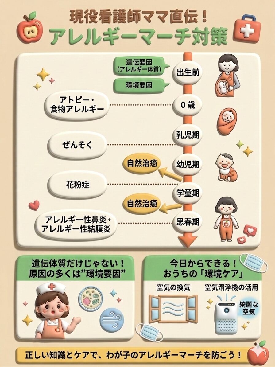 アレルギーマーチの仕組みを表したイラスト